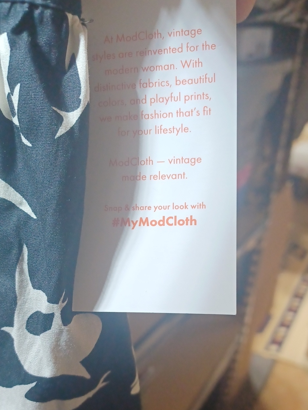 Modcloth Black Skirt with White Abstract Fish Print - Picture 2 of 4
